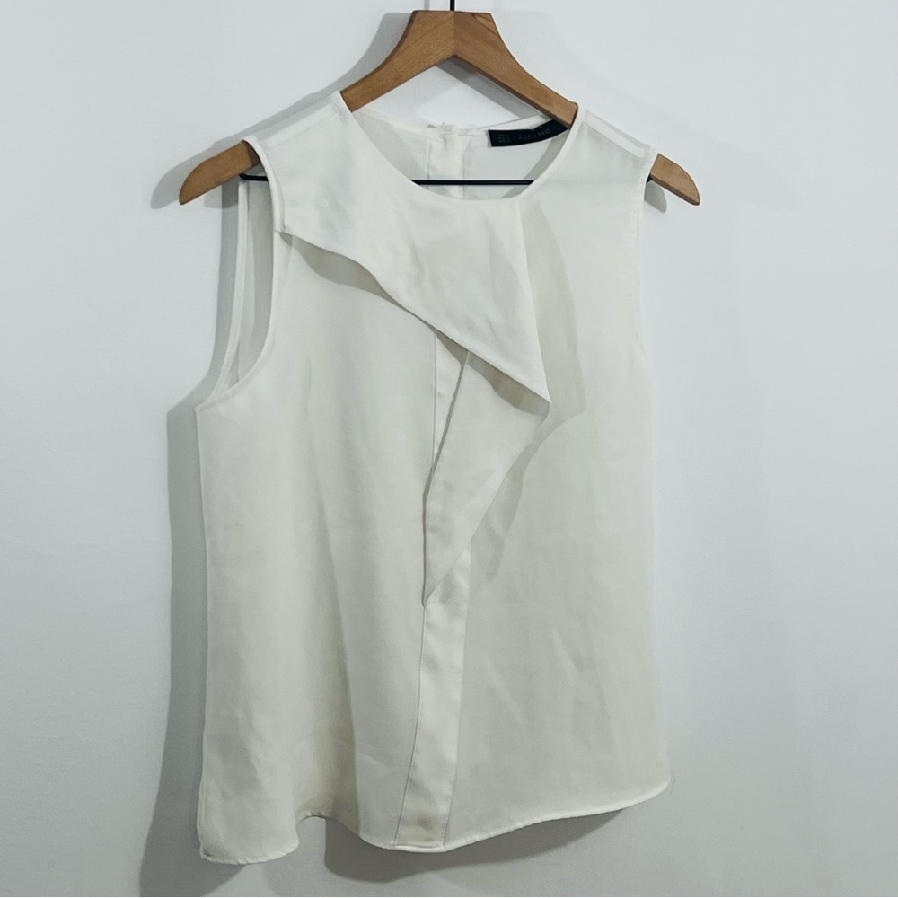 Zara Basic Asymmetrical Ruffle Sleeveless Gorgeou… - image 3
